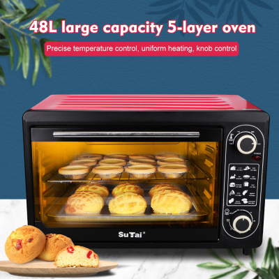 Household Large Capacity Multi-Functional Oven 48L Automatic Multi-Purpose Baking Temperature Control Electric Oven One Piece Dropshipping