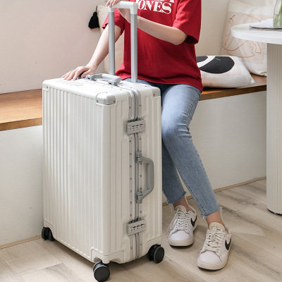 Right Angle Retro ABS Luggage Pc Aluminum Frame Luggage Hard-Side Suitcase Travel 29-Inch Consignment Universal Wheel Boarding Bag