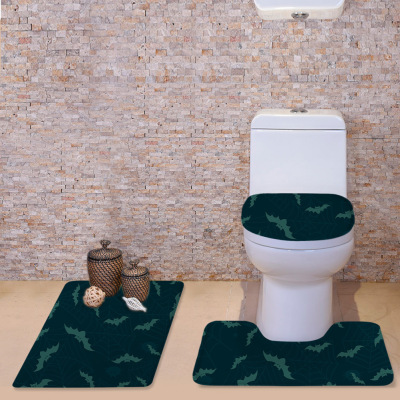 Amazon Halloween Toilet Cover Toilet U Mat Floor Mat Three-Piece Set Pattern Printing Toilet Floor Mat Set