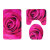 Carpet Series Toilet New E-Commerce Bathroom Set Three-Piece Set Rose Cross-Border Hot Sale Non-Slip Mat Valentine's Day