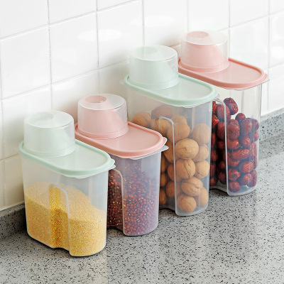 Large Kitchen Coarse Cereals Storage Tank Nordic Dry Food Storage Box Sealed Plastic Cans Waterproof Cereal Can