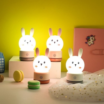 Bunny Silicone Night Lamp Bedroom Bedside Girl Patting Atmosphere Qixi Gift Trending Creative Student Table Lamp