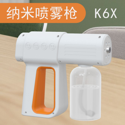 K6x Atomization Disinfection BlueLight Wireless Handheld USB Rechargeable Touch Screen Disinfection Sprayer Cross-Border
