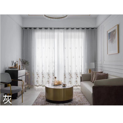 Factory Direct Supply 2021 New Velvet Embroidery Yarn Villa Hall Window Screen Bedroom Study Bay Window Interval Mesh Curtains
