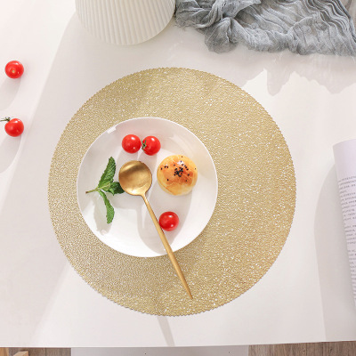 Cross-Border round PVC New Creative Placemat Heat Proof Mat Home Dining Table Anti-Scald Plate Mat Western Restaurant Coaster