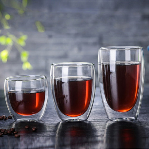 borosilicate heat-resistant double-layer glass cup coffee cup heat insulation cup milk cup juice cup office household tea cup