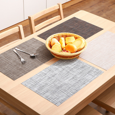 Japanese-Style Texlin Hotel Western-Style Placemat European-Style PVC Placemat Linen Thickened Heat Insulation Tableware Mat Cross-Border Wholesale