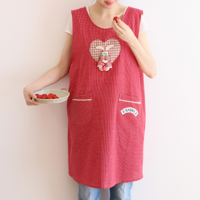 Korean Style Cotton and Linen Fashion Oil-Proof Bib Overclothes Baking Floral Coffee Shop Painting Overalls Sleeveless Apron