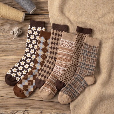 Women's Socks Autumn Winter Retro Tube Socks Personality Trend Bunching Socks Japanese Style All-Matching College Style Thickened Warm Stockings