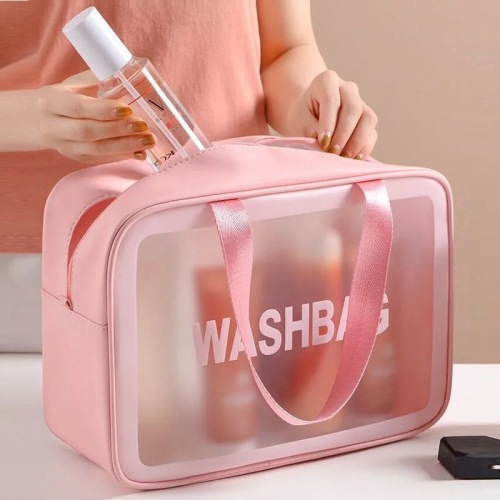 Travel Large Capacity Portable Transparent PVC Wash Bag Cosmetics Skin Care Products Buggy Bag Internet Celebrity Waterproof Cosmetic Bag