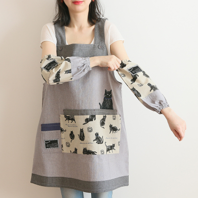 Japanese Order Cute Oil-Proof Bib Overclothes Baking Floral Coffee Shop Painting Work Clothes Sleeveless Apron