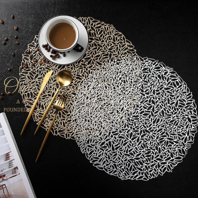 Environmental Insulation PVC Hollow Decorative Table Mat Cup Mat Spot Foreign Trade Gilding Placemat Wholesale