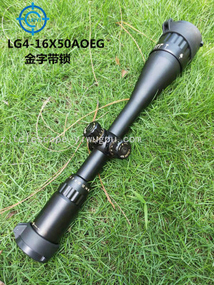 Lg4-16 X50aoeg Telescopic Sight Gold Word Bounce Cover with Light with Lock Cross Red Dot Telescopic Sight Red and 