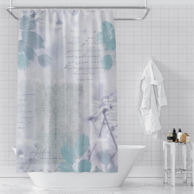Plant 3D Digital Printing Shower Curtain Green Plant Bathroom Shower Curtain Graphic Customization Factory Supply
