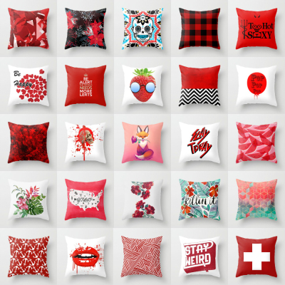 Nordic Instagram Style Red Series Pillow Super Soft and Short Plush Internet Celebrity Same Star Car Sofa and Bed Cushions