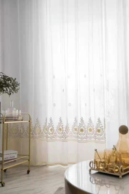 Modern Minimalist Embroidery Yarn Living Room Bedroom Study Window Screen Balcony Solid Color Mesh Curtains Embroidered Curtain Finished Product Customization