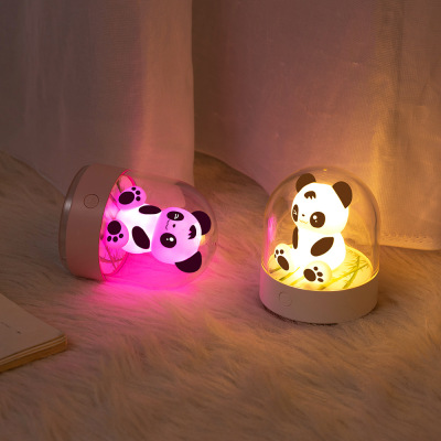 Creative New Multi-Functional Bear Aromatherapy Small Night Lamp USB Battery Bedside Sleeping Led Seven-Color Ambience Light