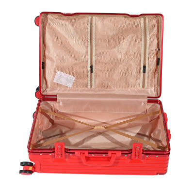 Red Fashion ABS Aluminium Frame Luggage Wedding Activities 20-Inch Enterprise Gifts 24-Inch Luggage Manufacturers Can Do