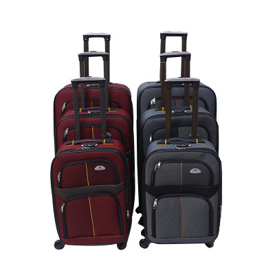 Manufacturers Can Make Oxford Cloth Travel Case 20-Inch Trolley Case Luggage Universal Wheel Three-Piece Set Password Suitcase Foreign Trade