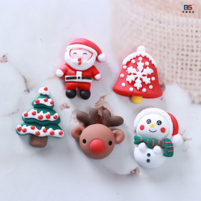 Resin Accessories Christmas Ornament Phone Shell Stickers Santa Bell DIY Children's Hair Accessories Barrettes Accessories