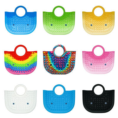 Large Anti-Mouse Pioneer Bag Bubble Music Women's Bag Anti-Mouse Handbag Rainbow Color Bag Silicone Weight