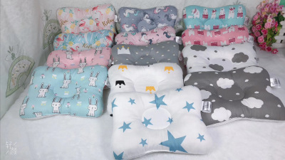 Baby Pillow Newborn Baby 0-1 Years Old Baby Anti-Deviation Head Shaping Colored Cotton Pillow