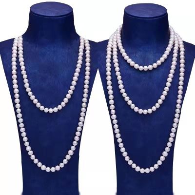 All-Match Pearl Knotted Long Necklace Vintage National Style Cheongsam Necklace Multi-Layer Beaded Sweater Chain Wholesale