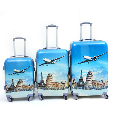 Manufacturer PC Printing Pattern Portable Password Suitcase 20-Inch Trolley Case Wholesale Gift Storage Suitcase 3-Piece Set