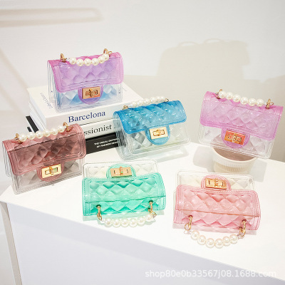Rhombus Transparent Jelly Pack Ladies Handbags2021 New Transparent Jelly Pack Foreign Trade Bag for Women