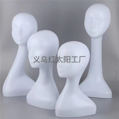 Personality Female Model Mannequin Head White Female Mannequin Head Wig Display Plastic Mannequin Head Abstract Head Hat Scarf Display Stand