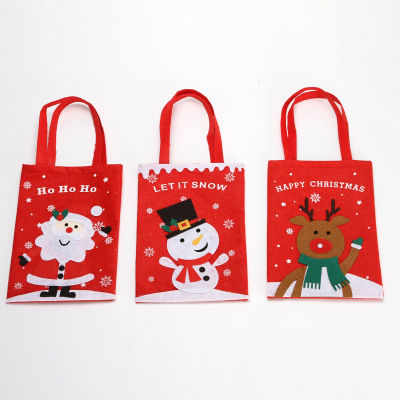Meishen Rd2044 Christmas Gift Bag Non-Woven Applique Red Gift Bag Christmas Gift Bag Candy Bag