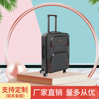 Manufacturers Can Do Wholesale Oxford Cloth Password Lock Trolley Case Student Handheld Luggage Storage Travel Four-Piece Set