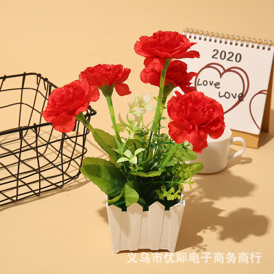 European-Style Plant Flower Running Simulation False Decoration Qixi Romantic Decoration Flower Factory Creative Production Small Pot Plant