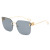 B's Korean-Style Frameless Ocean Sunglasses Women's Slimming Plain Metal Large Frame Sun Glasses Women's UV Protection