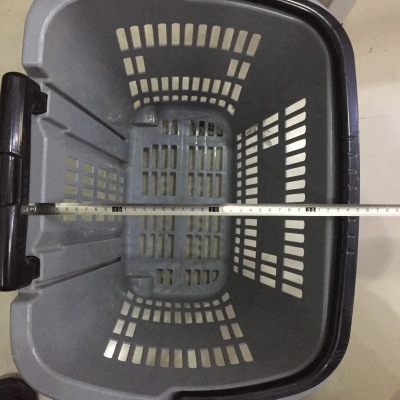 Supermarket basket pull rod pulley folding basket Shopping cart plastic hand basket