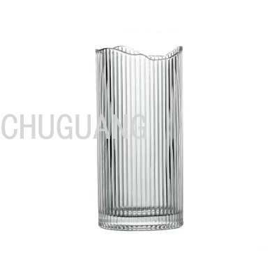 Modern Simple Glass Vase Decoration Living Room Table Light Luxury Transparent Vase Decoration Straight Flower