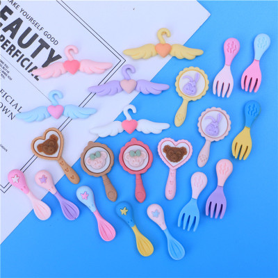 StellaLou Mirror Hanger Fork Spoon Simulation Doll House Resin DIY Ornament Phone Case Material Package Decoration