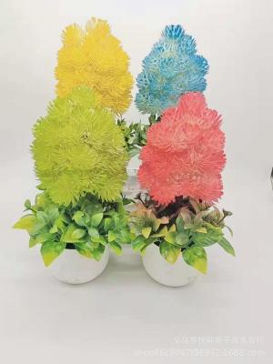 Artificial Plant Straw Ball Flower Creative Small Bonsai Artificial Fake Flower Pot Mini Pot Plant Factory Direct Supply