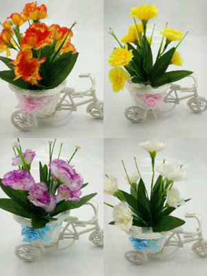 Factory Wholesale European Bicycle Simulation Flower Basket Home Decorative Floral Bonsai Decorations Support Custom Logo