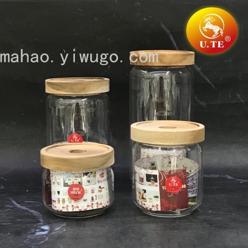 Borosilicate Glass Wooden Lid Sealed Tank