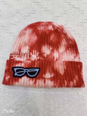 Tie-Dyed Landlord Hat Cool Glasses Make Your Face Look Smaller Woolen Cap