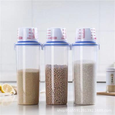 Japanese-Style Rice Bucket Coarse Grain Beans Cereals Storage Jar Ten-Grain Porridge Snap-on Storage Crisper with Buckle