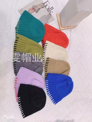 INS Youth Western Style Handmade Crochet Woolen Cap Bucket Hat Female Autumn and Winter Fisherman Korean Style Fashion