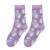 Purple Socks Women Autumn and Winter Mid-Calf Length Socks Thin Vintage Pattern Lolita Korean Style Japanese Style Wholesale Cotton Socks Long Socks