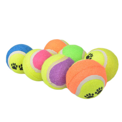 Pet Plush Tennis Throwing Dog Toy Pet Toy Ball Dog Supplies Trainer Pet Footprints Ball