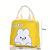 Cute Cartoon Expression Lunch Bag Ice Pack Portable Thickened Waterproof Canvas Lunch Box Bag Lunch with Rice Insulated Bag