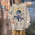 Astronaut Printed Sweater Men's Autumn New Korean Style Trendy Ins Couple Loose Crew Neck Coat Top Clothes