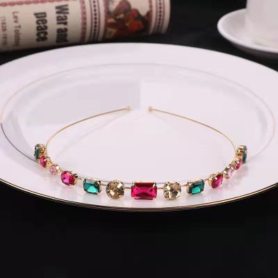 Fresh Fairy Girl Mori Style Rhinestone Headband Korean Ins Online Influencer Refined Color Crystal Net Red Hairband