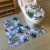 Nordic Greenery Flannel Printed Mat Door Mat Absorbent Non-Slip Household Foot Mat Bathroom Toilet Three-Piece Carpet
