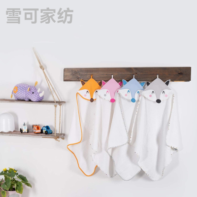 Double Layer Bamboo Fiber Swaddle Blanket Cloak Amazon Maternal and Child Supplies Cartoon Animal Gro-Bag 75*75, 90*90 Fox
